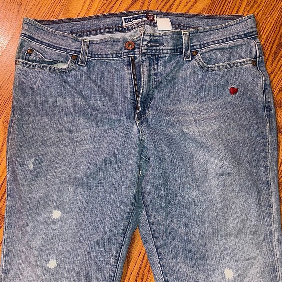 Old Navy Boot-Cut Jeans Ultra Low Waist Distressed Light Wash Vintage Denim - Picture 3 of 11